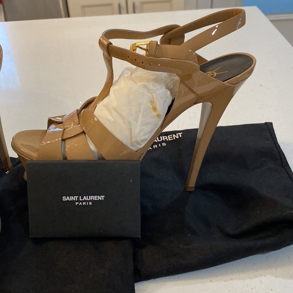 Saint Laurent Womens tribute patent platform sandals - Picture 3 of 11